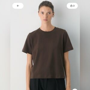 Aritzia Babaton InterLock Cotton Function Tee size small brown